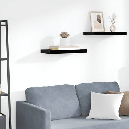 Floating Wall Shelf High Gloss Black 19.7"x9.1"x1.5" MDF