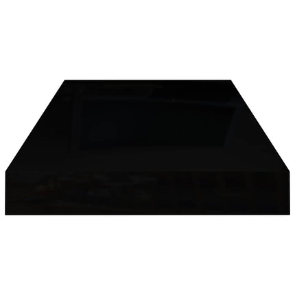 Floating Wall Shelves 2 pcs High Gloss Black 19.7"x9.1"x1.5" MDF
