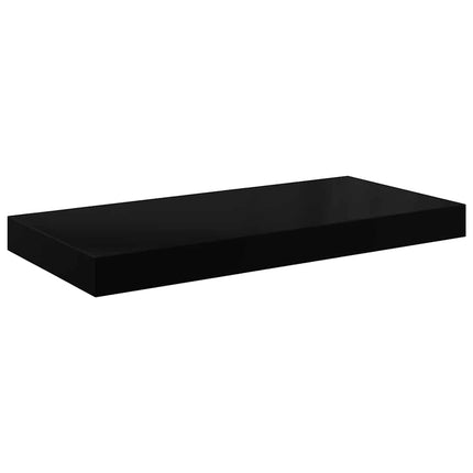Floating Wall Shelves 2 pcs High Gloss Black 19.7"x9.1"x1.5" MDF