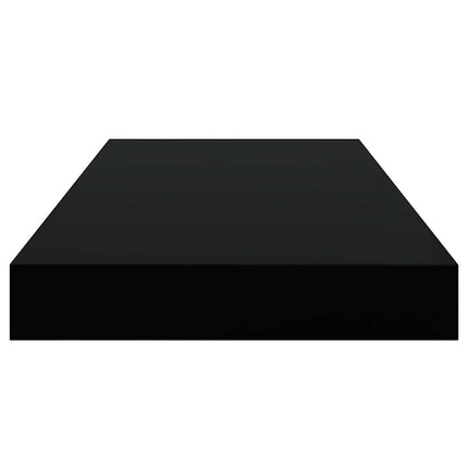 Floating Wall Shelves 2 pcs High Gloss Black 19.7"x9.1"x1.5" MDF