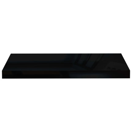 Floating Wall Shelves 4 pcs High Gloss Black 23.6"x9.3"x1.5" MDF