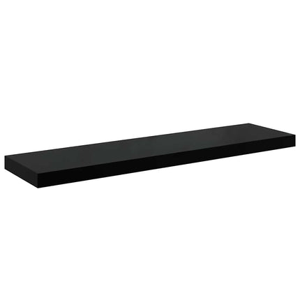 Floating Wall Shelves 2 pcs High Gloss Black 35.4"x9.3"x1.5" MDF