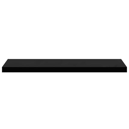 Floating Wall Shelves 2 pcs High Gloss Black 35.4"x9.3"x1.5" MDF