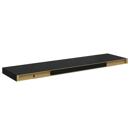 Floating Wall Shelves 2 pcs High Gloss Black 35.4"x9.3"x1.5" MDF