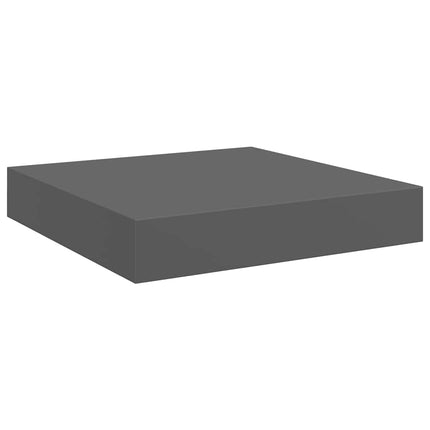 Floating Wall Shelf High Gloss Gray 9.1"x9.3"x1.5" MDF