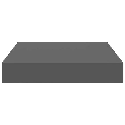 Floating Wall Shelf High Gloss Gray 9.1"x9.3"x1.5" MDF