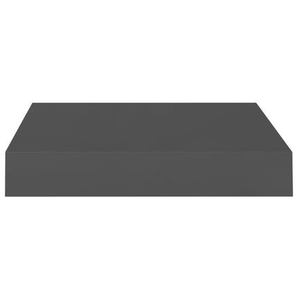 Floating Wall Shelves 4 pcs High Gloss Gray 9.1"x9.3"x1.5" MDF