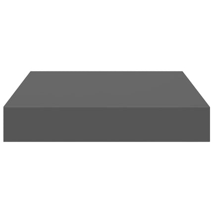 Floating Wall Shelves 4 pcs High Gloss Gray 9.1"x9.3"x1.5" MDF