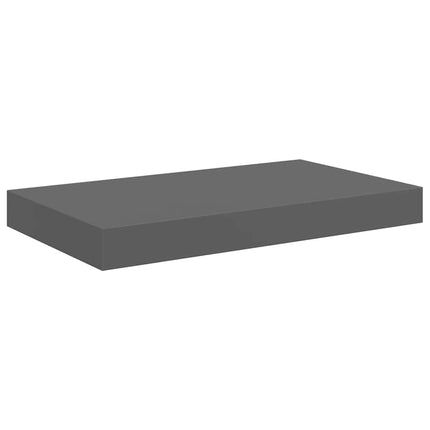 Floating Wall Shelves 2 pcs High Gloss Gray 15.7"x9.1"x1.5" MDF