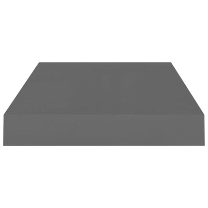 Floating Wall Shelves 2 pcs High Gloss Gray 15.7"x9.1"x1.5" MDF