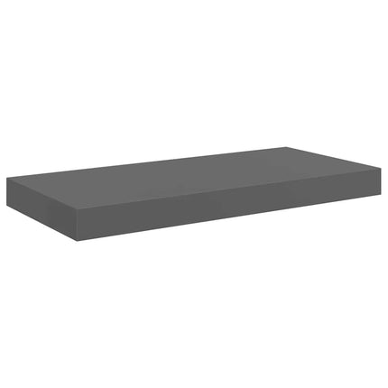 Floating Wall Shelf High Gloss Gray 19.7"x9.1"x1.5" MDF