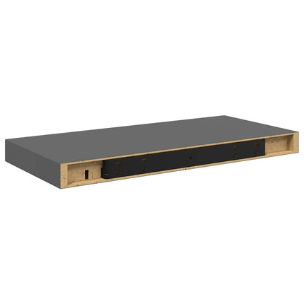 Floating Wall Shelves 2 pcs High Gloss Gray 19.7"x9.1"x1.5" MDF