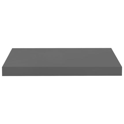Floating Wall Shelves 4 pcs High Gloss Gray 19.7"x9.1"x1.5" MDF