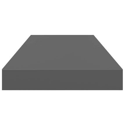 Floating Wall Shelf High Gloss Gray 23.6"x9.3"x1.5" MDF