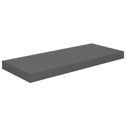 Floating Wall Shelves 2 pcs High Gloss Gray 23.6"x9.3"x1.5" MDF