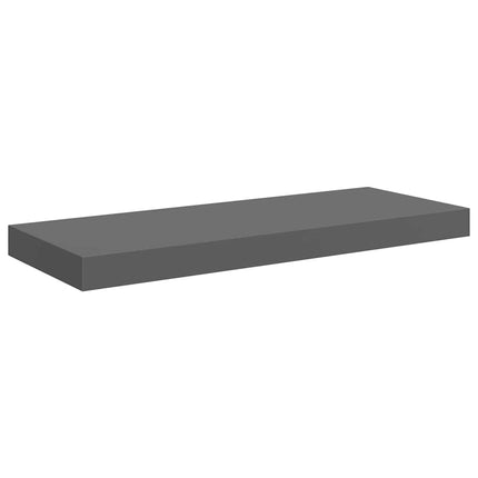 Floating Wall Shelves 2 pcs High Gloss Gray 23.6"x9.3"x1.5" MDF