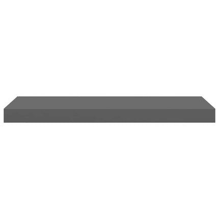 Floating Wall Shelves 2 pcs High Gloss Gray 23.6"x9.3"x1.5" MDF