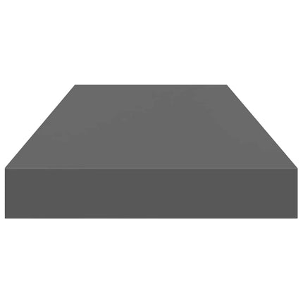 Floating Wall Shelves 2 pcs High Gloss Gray 23.6"x9.3"x1.5" MDF