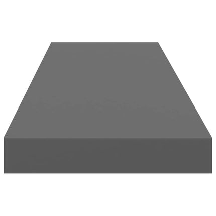 Floating Wall Shelves 2 pcs High Gloss Gray 35.4"x9.3"x1.5" MDF