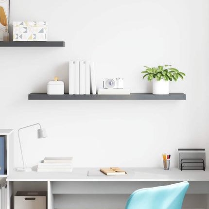 Floating Wall Shelf High Gloss Gray 47.2"x9.3"x1.5" MDF