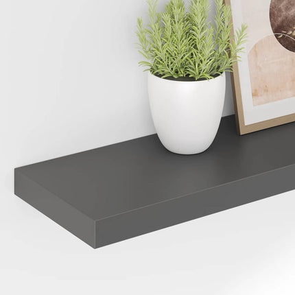 Floating Wall Shelf High Gloss Gray 47.2"x9.3"x1.5" MDF