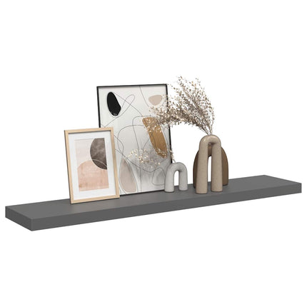 Floating Wall Shelf High Gloss Gray 47.2"x9.3"x1.5" MDF