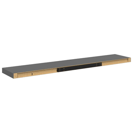 Floating Wall Shelf High Gloss Gray 47.2"x9.3"x1.5" MDF
