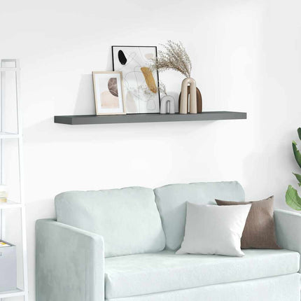 Floating Wall Shelf High Gloss Gray 47.2"x9.3"x1.5" MDF