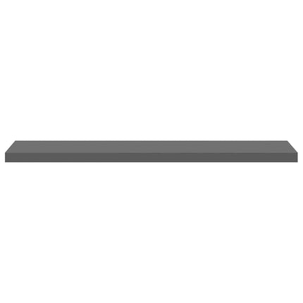 Floating Wall Shelves 2 pcs High Gloss Gray 47.2"x9.3"x1.5" MDF