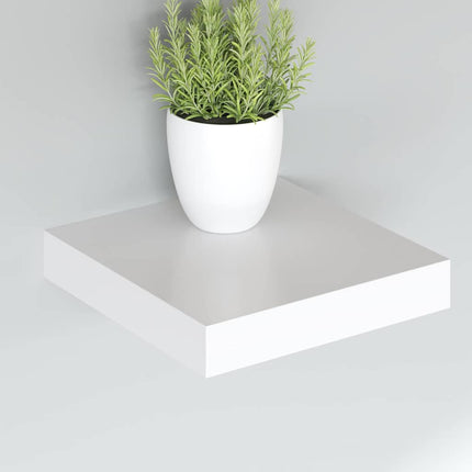 Floating Wall Shelves 2 pcs White 9.1"x9.3"x1.5" MDF
