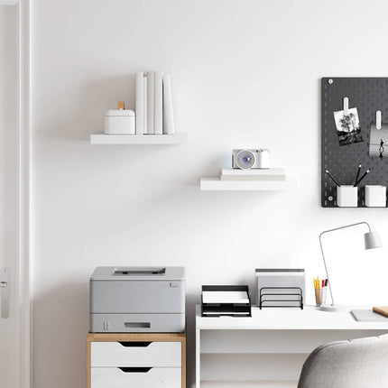 Floating Wall Shelves 2 pcs White 15.7"x9.1"x1.5" MDF