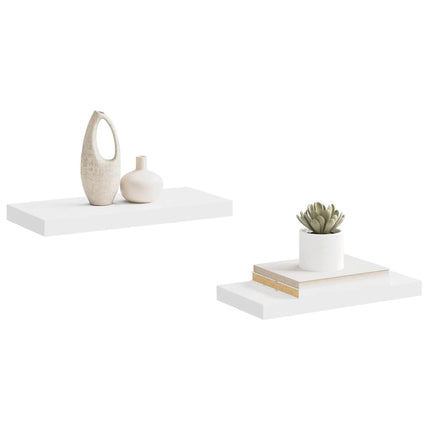 Floating Wall Shelves 2 pcs White 19.7"x9.1"x1.5" MDF