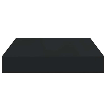 Floating Wall Shelves 2 pcs Black 9.1"x9.3"x1.5" MDF