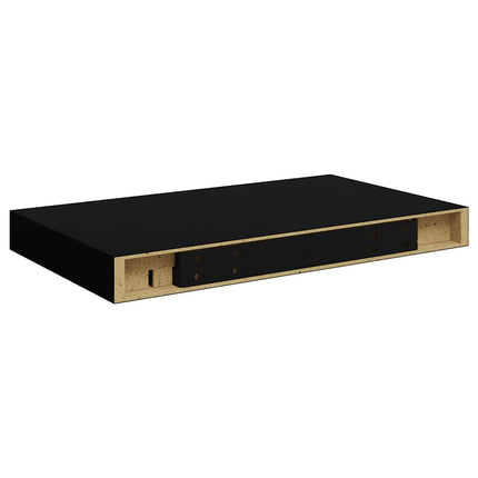Floating Wall Shelf Black 15.7"x9.1"x1.5" MDF