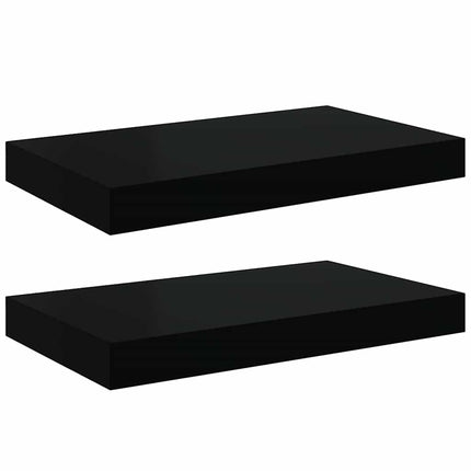 Floating Wall Shelves 2 pcs Black 15.7"x9.1"x1.5" MDF