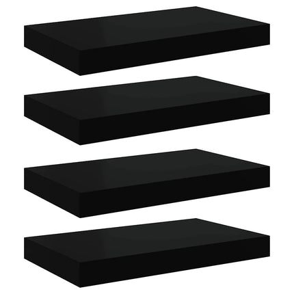 Floating Wall Shelves 4 pcs Black 15.7"x9.1"x1.5" MDF