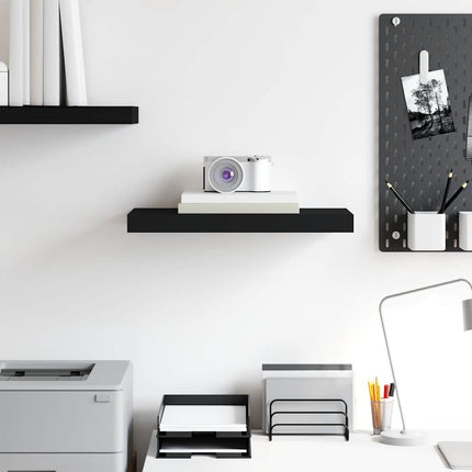 Floating Wall Shelf Black 19.7"x9.1"x1.5" MDF