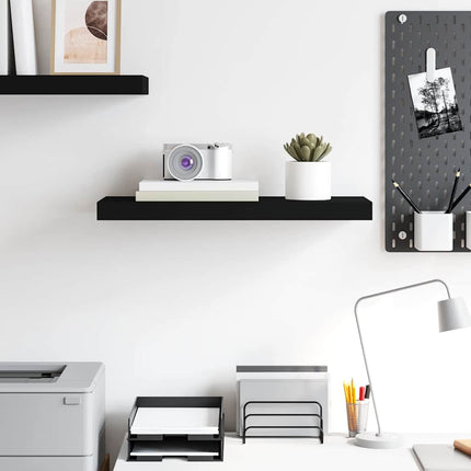 Floating Wall Shelf Black 23.6"x9.3"x1.5" MDF