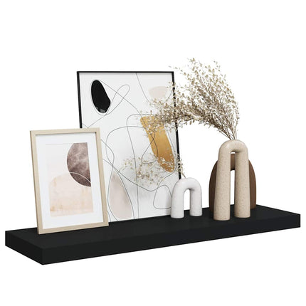 Floating Wall Shelf Black 31.5"x9.3"x1.5" MDF