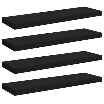 Floating Wall Shelves 4 pcs Black 31.5"x9.3"x1.5" MDF