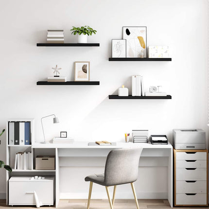 Floating Wall Shelves 4 pcs Black 31.5"x9.3"x1.5" MDF