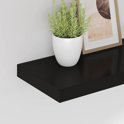 Floating Wall Shelves 4 pcs Black 31.5"x9.3"x1.5" MDF