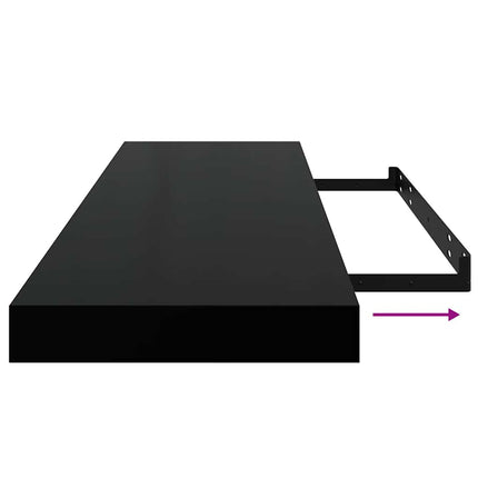 Floating Wall Shelves 4 pcs Black 31.5"x9.3"x1.5" MDF
