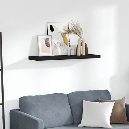 Floating Wall Shelf Black 35.4"x9.3"x1.5" MDF
