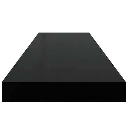 Floating Wall Shelves 2 pcs Black 35.4"x9.3"x1.5" MDF
