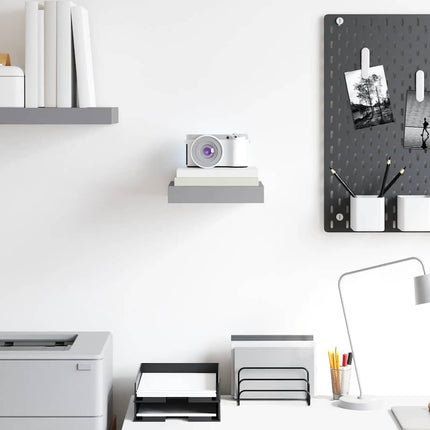 Floating Wall Shelf Gray 9.1"x9.3"x1.5" MDF