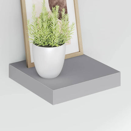 Floating Wall Shelf Gray 9.1"x9.3"x1.5" MDF