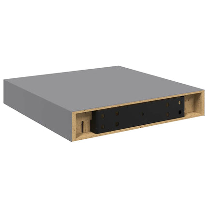 Floating Wall Shelf Gray 9.1"x9.3"x1.5" MDF