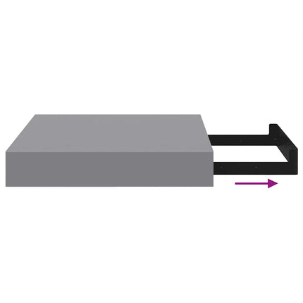 Floating Wall Shelf Gray 9.1"x9.3"x1.5" MDF