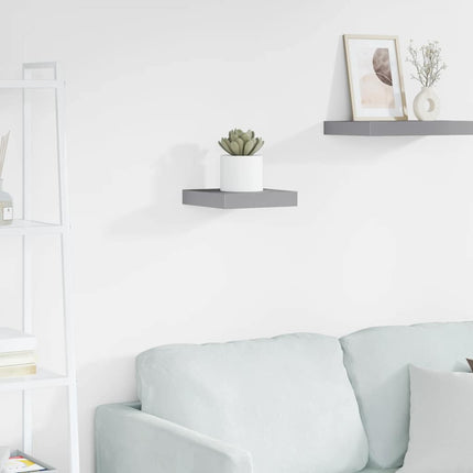 Floating Wall Shelf Gray 9.1"x9.3"x1.5" MDF